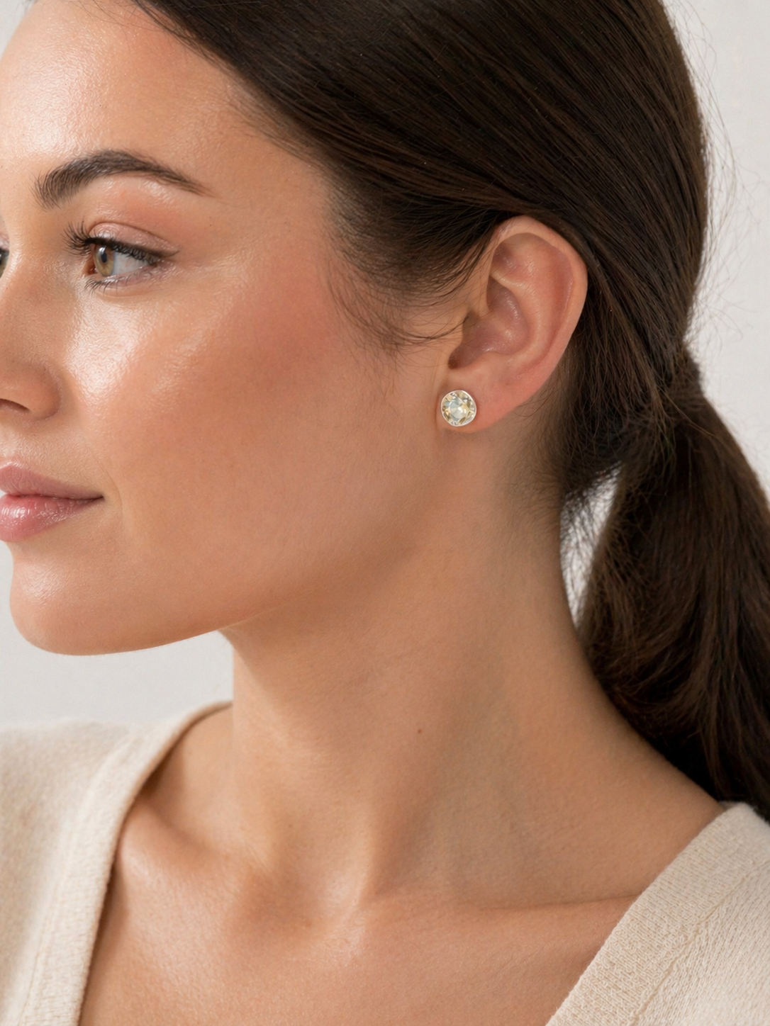 Silver Swarovski stud earrings