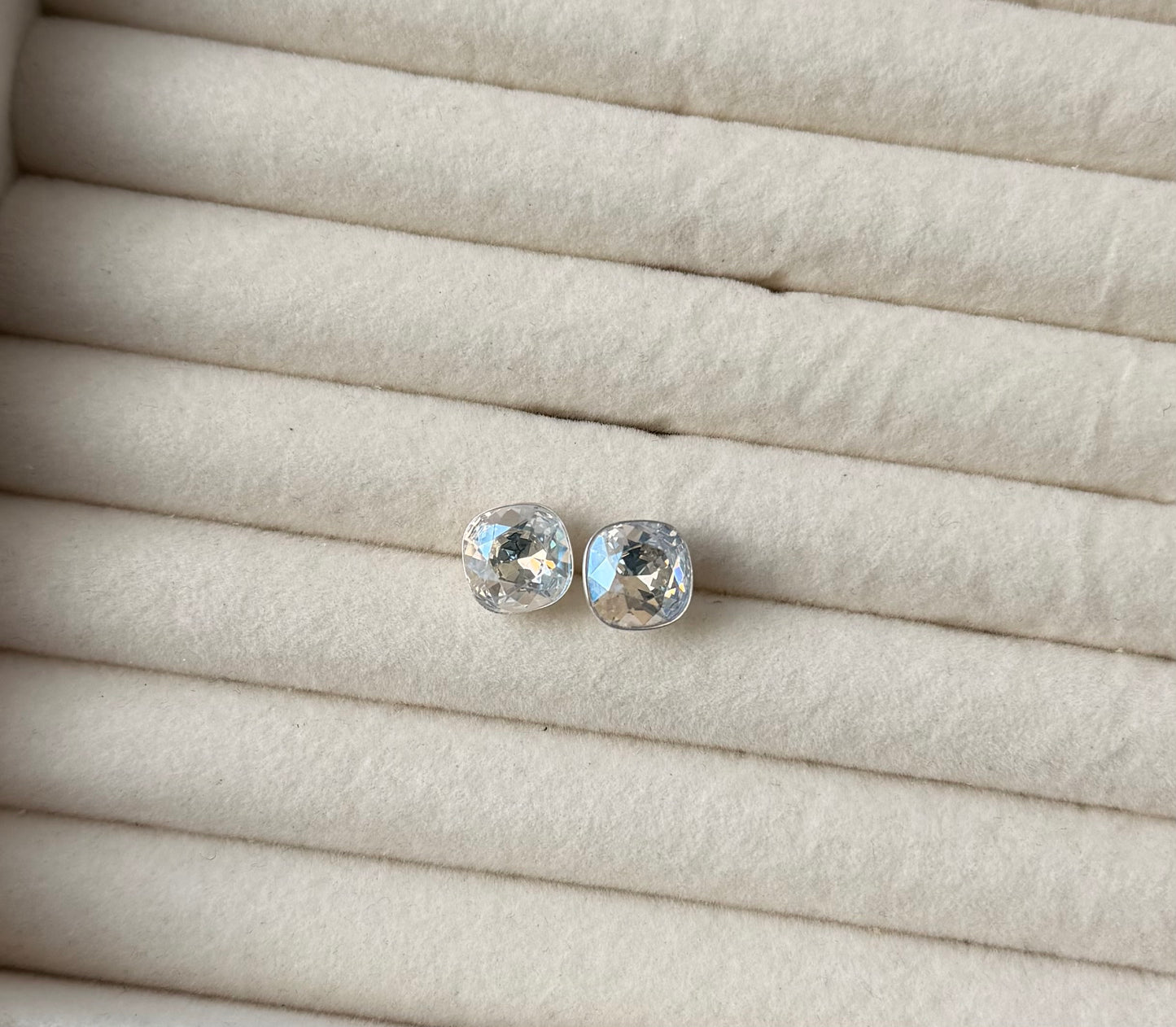 Silver Swarovski stud earrings