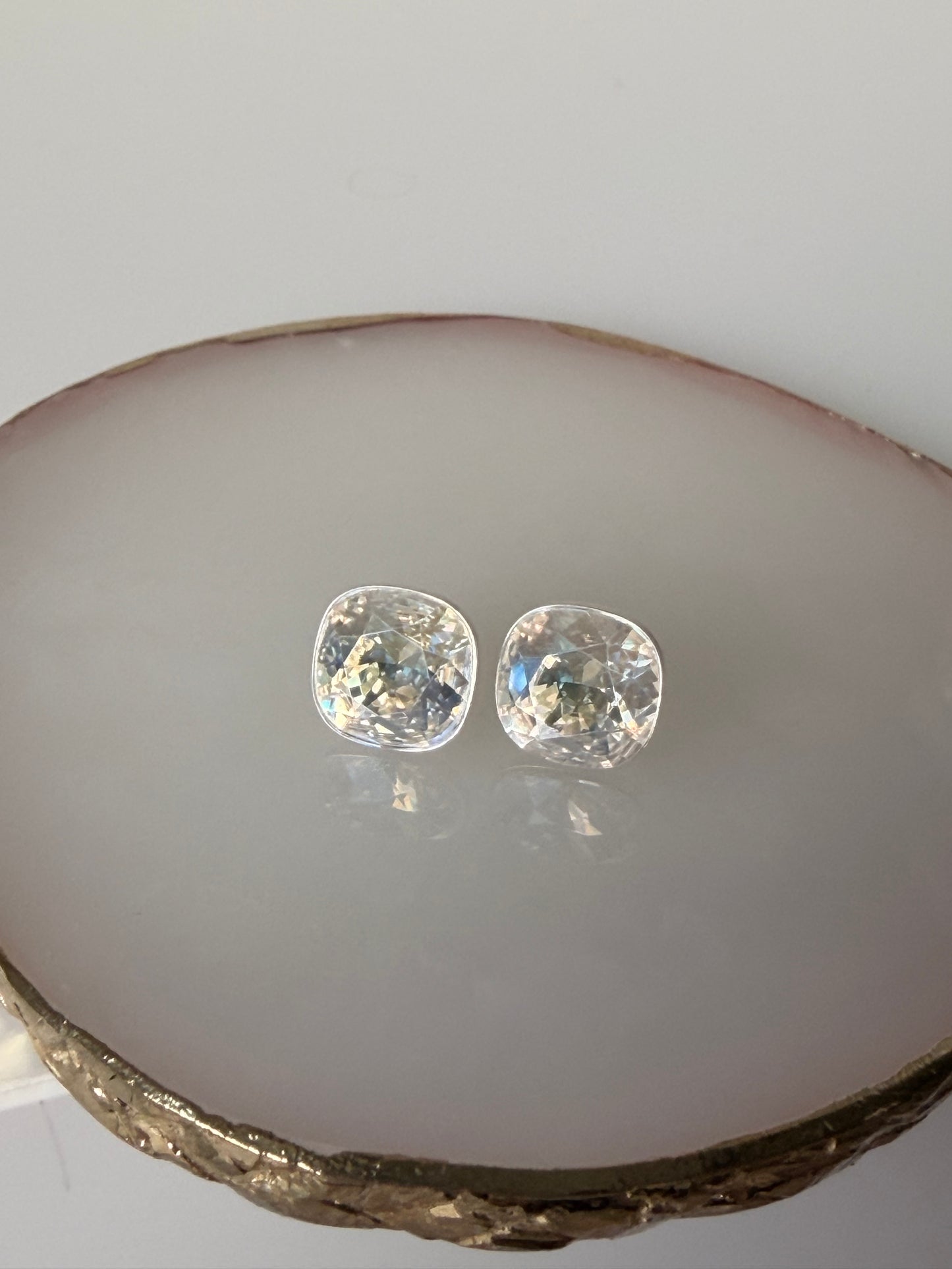 Silver Swarovski stud earrings